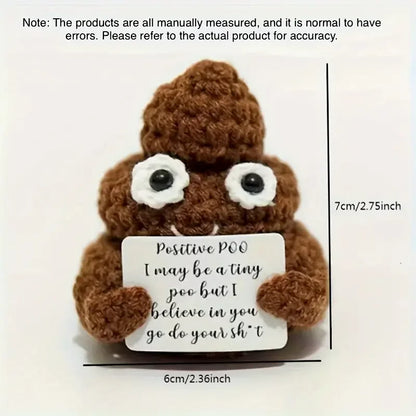Crochet Doll - Cute Handmade Yarn Toy With Positive Message Card & Emotional Support - ZOOMNSTORE