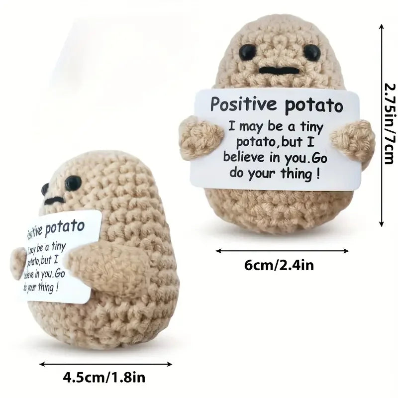 Crochet Doll - Cute Handmade Yarn Toy With Positive Message Card & Emotional Support - ZOOMNSTORE