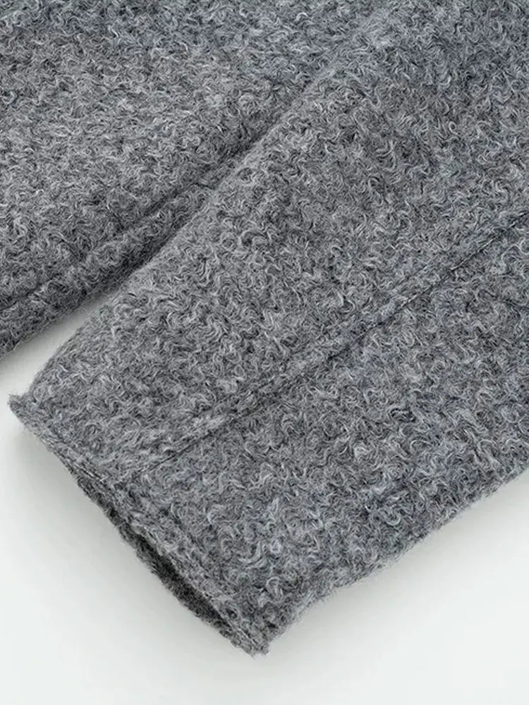 Chic Cropped Jacket - Vintage Womens Long Sleeve Zipper Coat with Pockets - ZOOMNSTORE