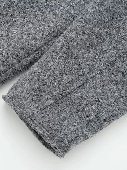 Chic Cropped Jacket - Vintage Womens Long Sleeve Zipper Coat with Pockets - ZOOMNSTORE