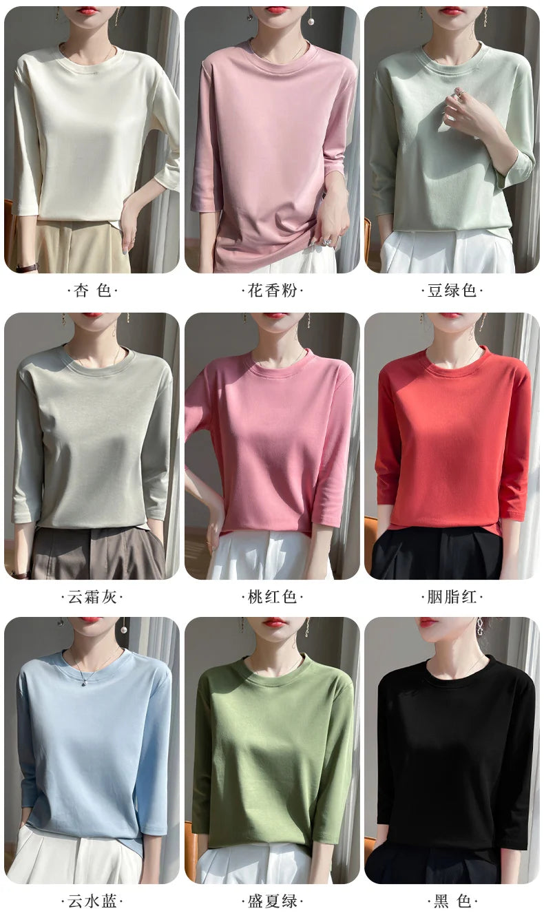 Cropped Mercerized Cotton T-Shirt - 100 Cotton Short Sleeve for Spring  Summer 2023 - ZOOMNSTORE