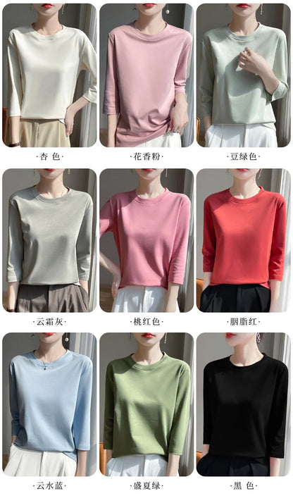 Cropped Mercerized Cotton T-Shirt - 100 Cotton Short Sleeve for Spring  Summer 2023 - ZOOMNSTORE