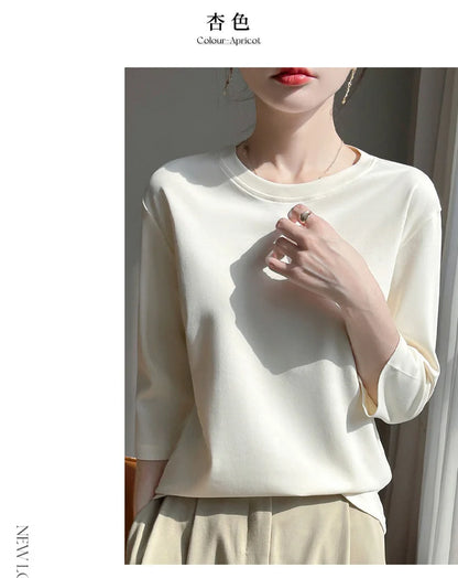 Cropped Mercerized Cotton T-Shirt - 100 Cotton Short Sleeve for Spring  Summer 2023 - ZOOMNSTORE