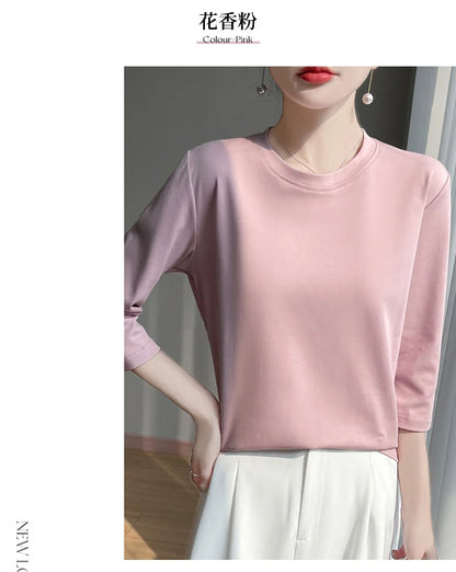 Cropped Mercerized Cotton T-Shirt - 100 Cotton Short Sleeve for Spring  Summer 2023 - ZOOMNSTORE