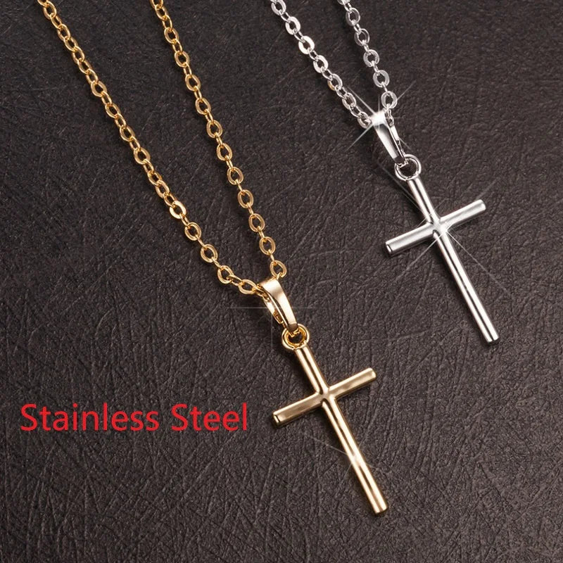 Rotatable Crown Rhinestone Cross Choker Necklace Earrings Rings for Women Minimalist Cross Chain Christian Jewelry Prayer Gift - ZOOMNSTORE