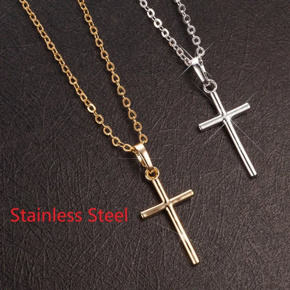 Rotatable Crown Rhinestone Cross Choker Necklace Earrings Rings for Women Minimalist Cross Chain Christian Jewelry Prayer Gift - ZOOMNSTORE