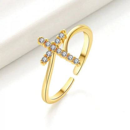 Rotatable Crown Rhinestone Cross Choker Necklace Earrings Rings for Women Minimalist Cross Chain Christian Jewelry Prayer Gift - ZOOMNSTORE