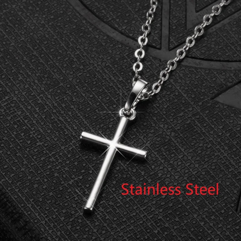 Rotatable Crown Rhinestone Cross Choker Necklace Earrings Rings for Women Minimalist Cross Chain Christian Jewelry Prayer Gift - ZOOMNSTORE