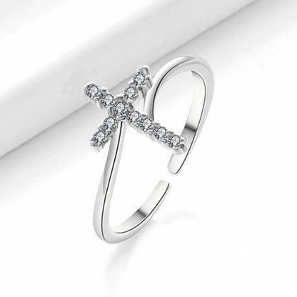 Rotatable Crown Rhinestone Cross Choker Necklace Earrings Rings for Women Minimalist Cross Chain Christian Jewelry Prayer Gift - ZOOMNSTORE