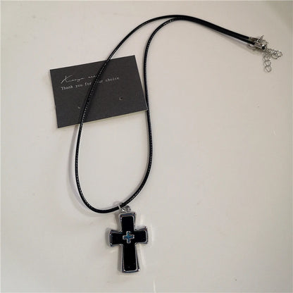 Punk Rock Heart Cross Necklace - Vintage 90s Hip Hop Grunge Accessories for Men  Women - ZOOMNSTORE