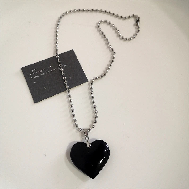 Punk Rock Heart Cross Necklace - Vintage 90s Hip Hop Grunge Accessories for Men  Women - ZOOMNSTORE