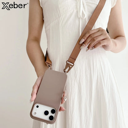 Crossbody Lanyard Case for iPhone 14-17 Pro Max - Shockproof Silicone Strap Cover - ZOOMNSTORE