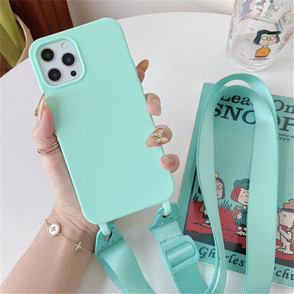 Crossbody Lanyard Case for iPhone 14-17 Pro Max - Shockproof Silicone Strap Cover - ZOOMNSTORE