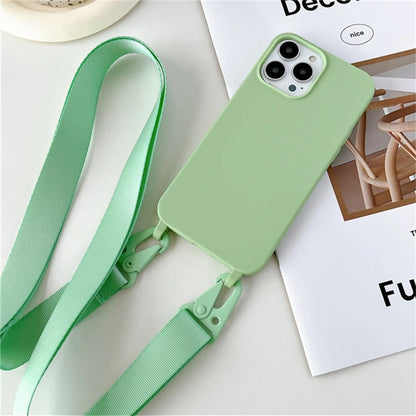 Crossbody Lanyard Case for iPhone 14-17 Pro Max - Shockproof Silicone Strap Cover - ZOOMNSTORE