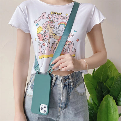 Crossbody Lanyard Case for iPhone 14-17 Pro Max - Shockproof Silicone Strap Cover - ZOOMNSTORE