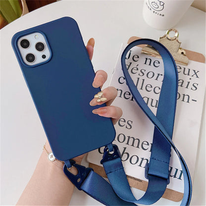 Crossbody Lanyard Case for iPhone 14-17 Pro Max - Shockproof Silicone Strap Cover - ZOOMNSTORE