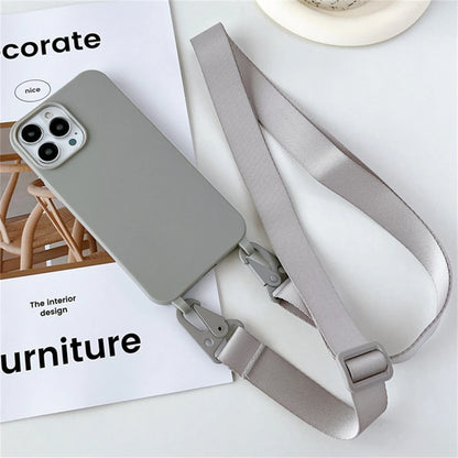 Crossbody Lanyard Case for iPhone 14-17 Pro Max - Shockproof Silicone Strap Cover - ZOOMNSTORE