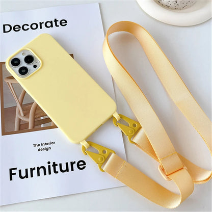 Crossbody Lanyard Case for iPhone 14-17 Pro Max - Shockproof Silicone Strap Cover - ZOOMNSTORE