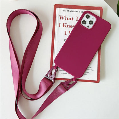 Crossbody Lanyard Case for iPhone 14-17 Pro Max - Shockproof Silicone Strap Cover - ZOOMNSTORE