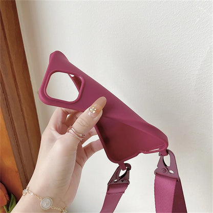 Crossbody Lanyard Case for iPhone 14-17 Pro Max - Shockproof Silicone Strap Cover - ZOOMNSTORE