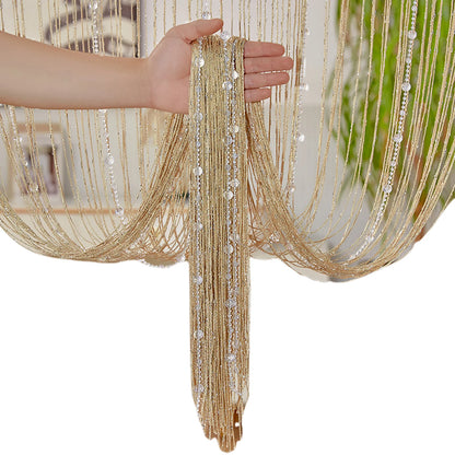 Crystal Bead Curtain - Elegant Beaded String Door Curtain with Shiny Tassels - ZOOMNSTORE