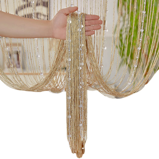 Crystal Bead Curtain - Elegant Beaded String Door Curtain with Shiny Tassels - ZOOMNSTORE
