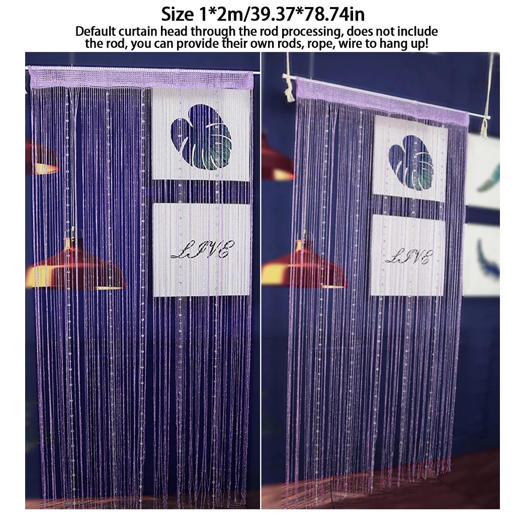 Crystal Bead Curtain - Elegant Beaded String Door Curtain with Shiny Tassels - ZOOMNSTORE