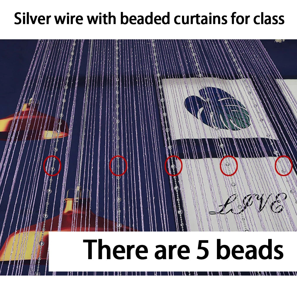 Crystal Bead Curtain - Elegant Beaded String Door Curtain with Shiny Tassels - ZOOMNSTORE