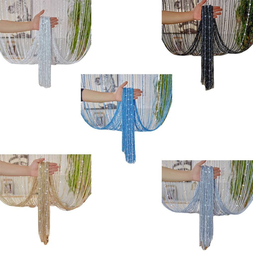 Crystal Bead Curtain - Elegant Beaded String Door Curtain with Shiny Tassels - ZOOMNSTORE