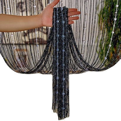 Crystal Bead Curtain - Elegant Beaded String Door Curtain with Shiny Tassels - ZOOMNSTORE