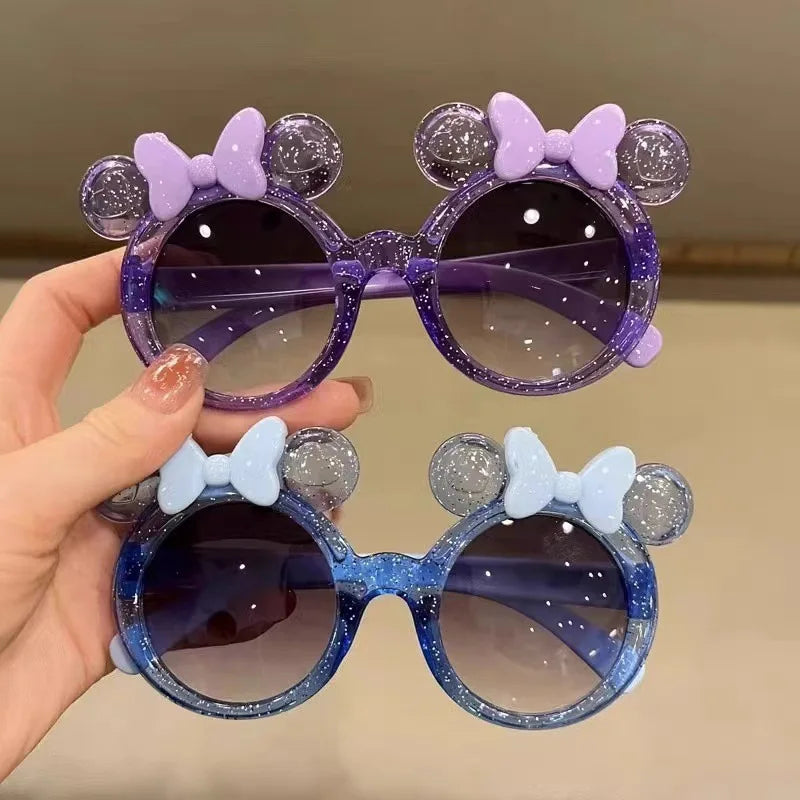 Crystal Bow Girls Sunglasses - Cute Cartoon Kids Eyewear - ZOOMNSTORE