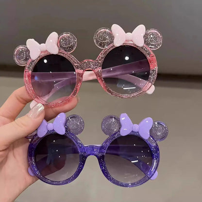 Crystal Bow Girls Sunglasses - Cute Cartoon Kids Eyewear - ZOOMNSTORE
