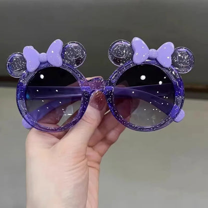 Crystal Bow Girls Sunglasses - Cute Cartoon Kids Eyewear - ZOOMNSTORE