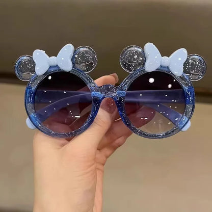 Crystal Bow Girls Sunglasses - Cute Cartoon Kids Eyewear - ZOOMNSTORE