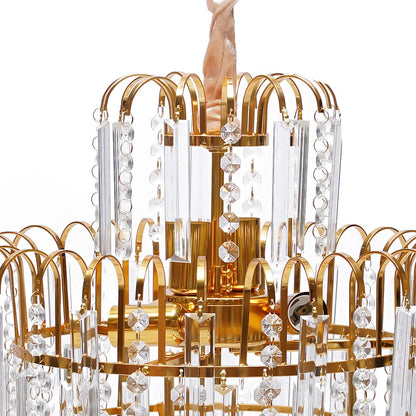 Crystal Chandelier - Modern Ceiling Light With K9 Crystal & Gold Pendant Lamp - ZOOMNSTORE