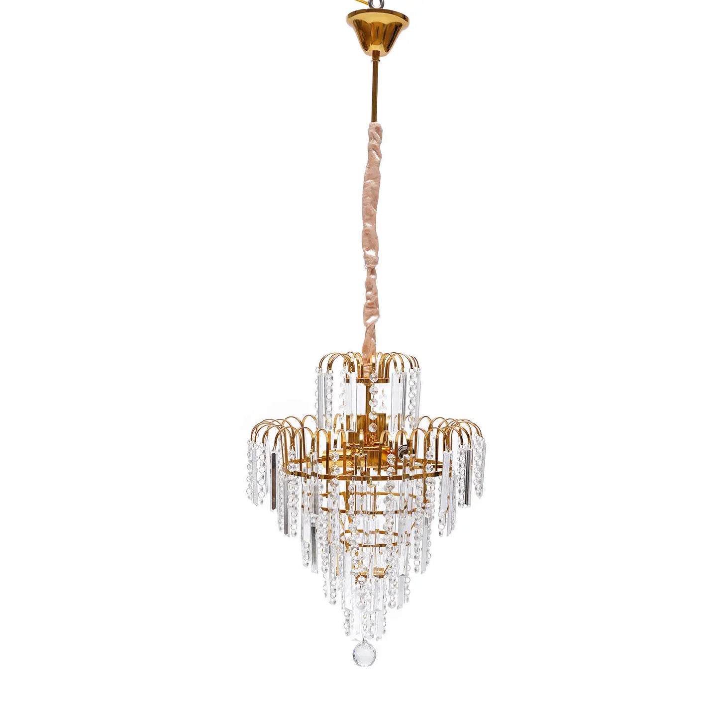 Crystal Chandelier - Modern Ceiling Light With K9 Crystal & Gold Pendant Lamp - ZOOMNSTORE