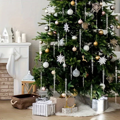 Crystal Clear Icicle Ornaments - Christmas Tree Decorations 122436pcs - ZOOMNSTORE