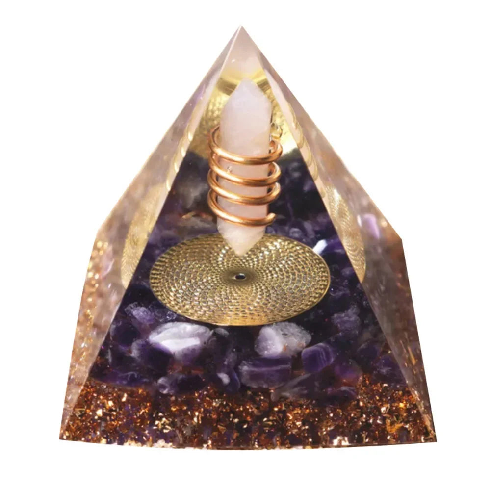 Natural Crystal Energy Pyramids - Handmade EMF Protection Healing Stones for Yoga Meditation - ZOOMNSTORE