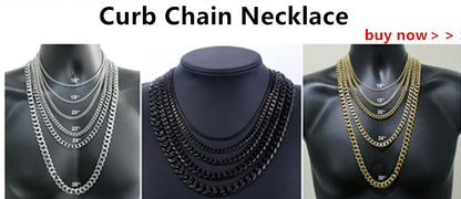 Mens Stainless Steel Curb Cuban Link Bracelet - Black  Gold Silver Color Womens Jewelry KBM03 - ZOOMNSTORE