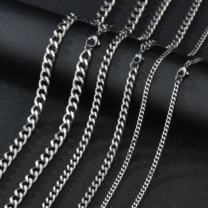 Curb Cuban Necklaces - Stainless Steel Link Chain Chokers for Men  Women in Black  Gold - ZOOMNSTORE