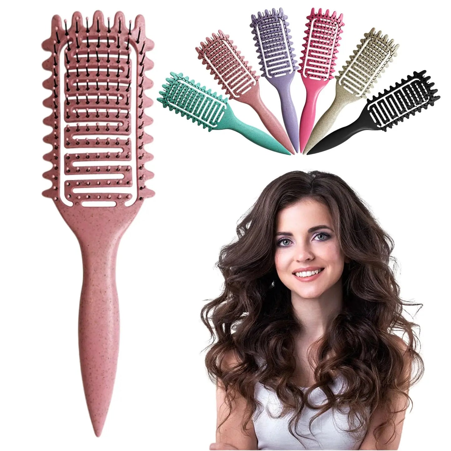 Curly Hair Brush – Hollow Design Frizz Control & Curl Defining Tool for Men Women - ZOOMNSTORE