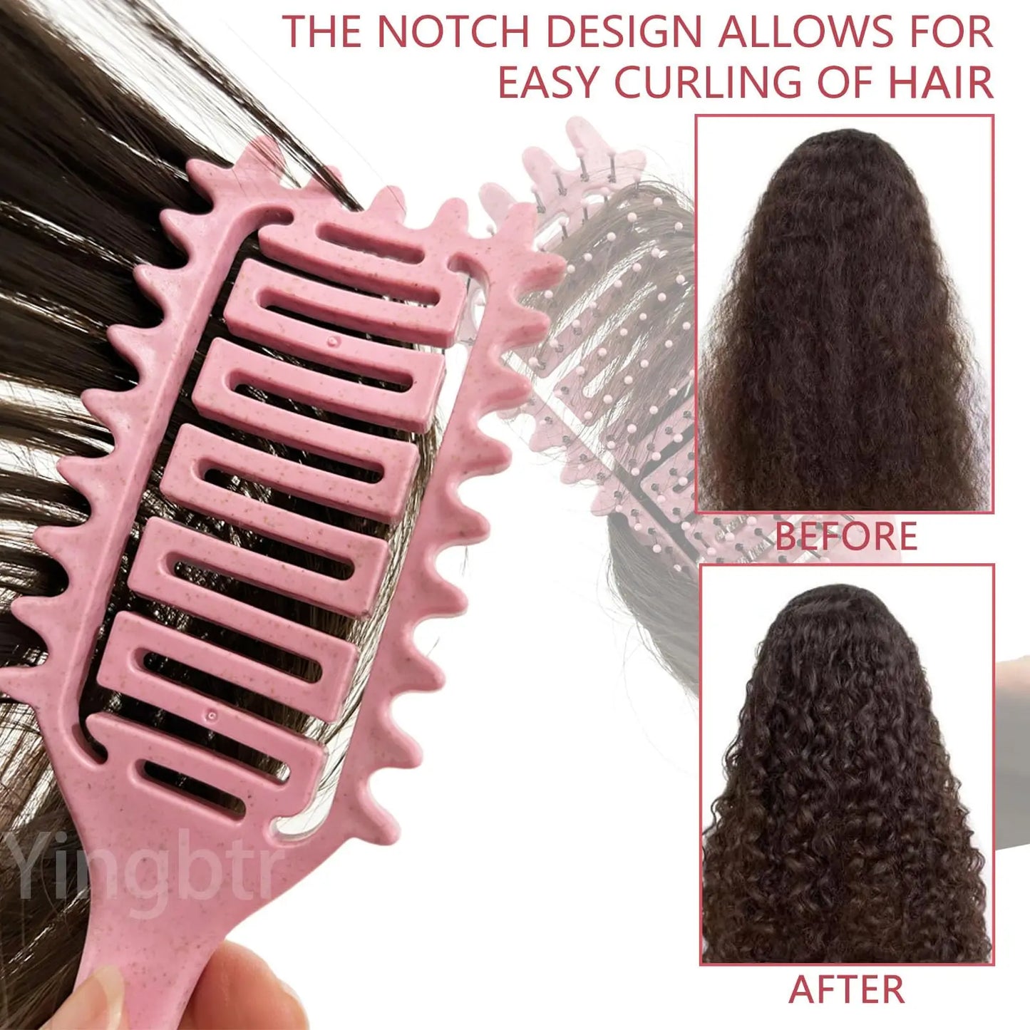 Curly Hair Brush – Hollow Design Frizz Control & Curl Defining Tool for Men Women - ZOOMNSTORE