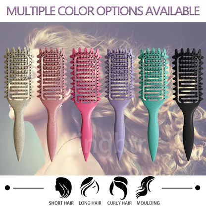 Curly Hair Brush – Hollow Design Frizz Control & Curl Defining Tool for Men Women - ZOOMNSTORE