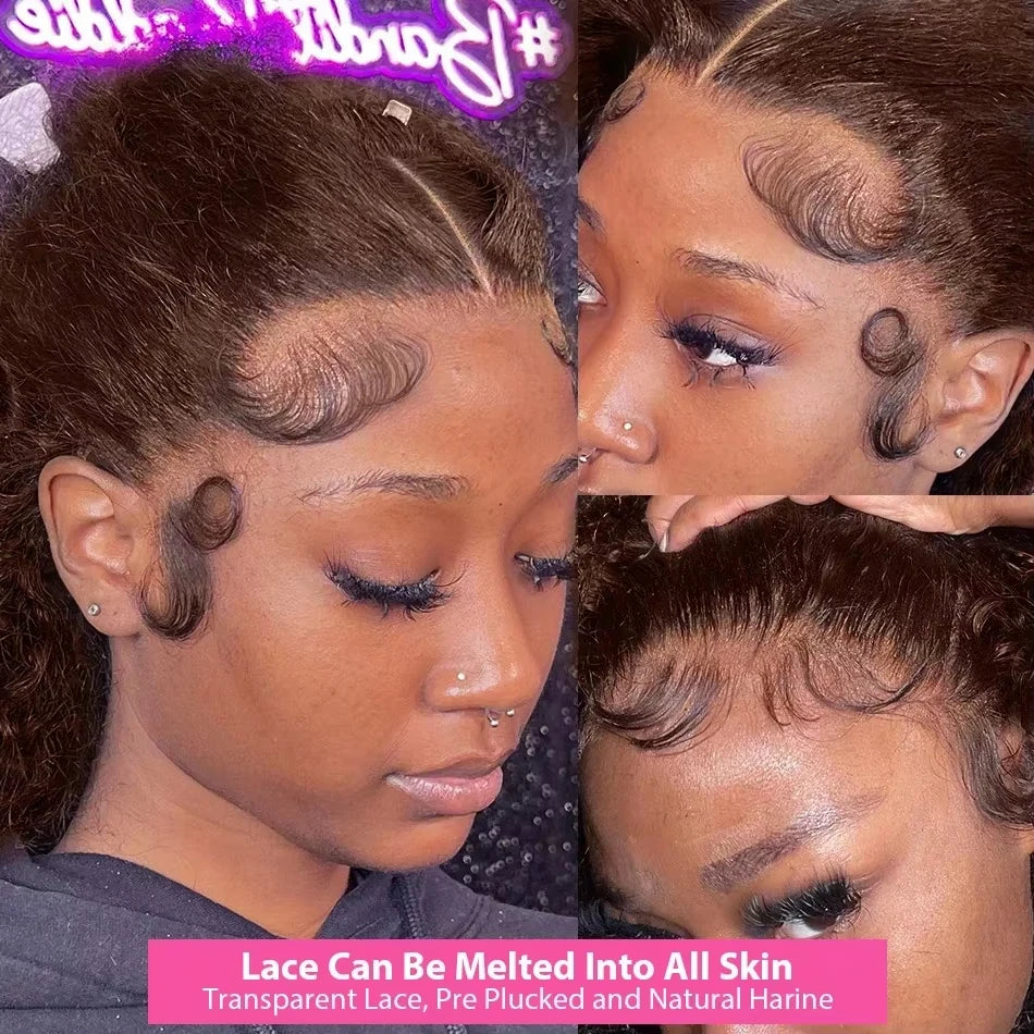 Curly Lace Front Wig - 13x4 Lace Frontal Brazilian Human Hair Wigs, Pre Plucked Hairline - ZOOMNSTORE