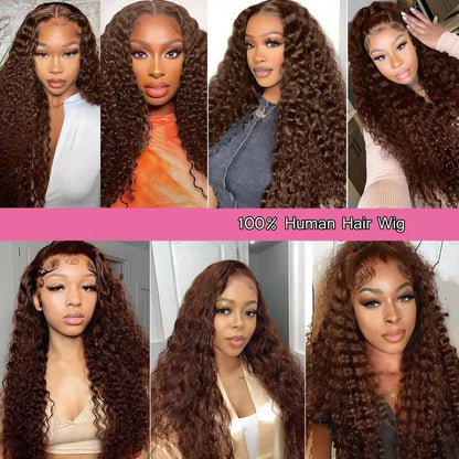 Curly Lace Front Wig - 13x4 Lace Frontal Brazilian Human Hair Wigs, Pre Plucked Hairline - ZOOMNSTORE