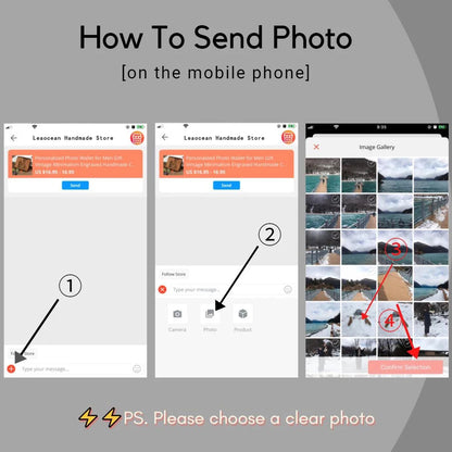 Custom Engraved Photo Wallet - Personalized Trifold Wallet for Women Mothers Day Gift - ZOOMNSTORE