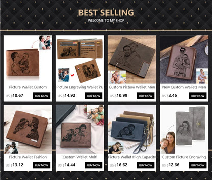 Custom Engraved Photo Wallet - Personalized Trifold Wallet for Women Mothers Day Gift - ZOOMNSTORE