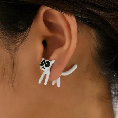 Cute Animal Stud Earrings - Cartoon Cat Bear Shark Dinosaur Jewelry for Women - ZOOMNSTORE