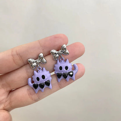 Cute Animal Stud Earrings - Cartoon Cat Bear Shark Dinosaur Jewelry for Women - ZOOMNSTORE