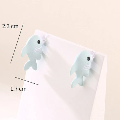 Cute Animal Stud Earrings - Cartoon Cat Bear Shark Dinosaur Jewelry for Women - ZOOMNSTORE
